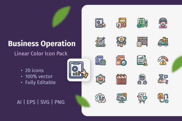 Enhancing Visual Communication with the Business Operation Linear Color Icon Set