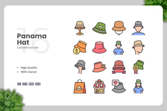Exploring Panama Hat Colored Icons for Design Projects