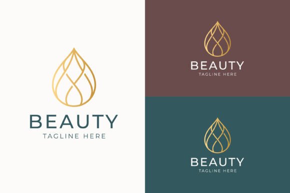 Golden Droplet Natural Beauty Logo: A Symbol of Elegance and Versatility