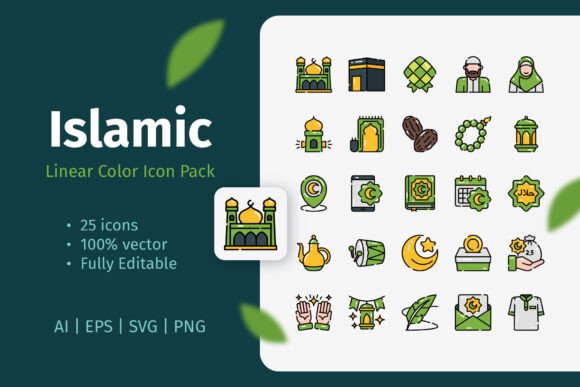 Islamic Linar Color Icon Pack