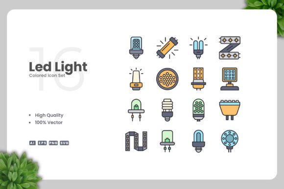 LED Light Colored Icon for Modern Design Workflows