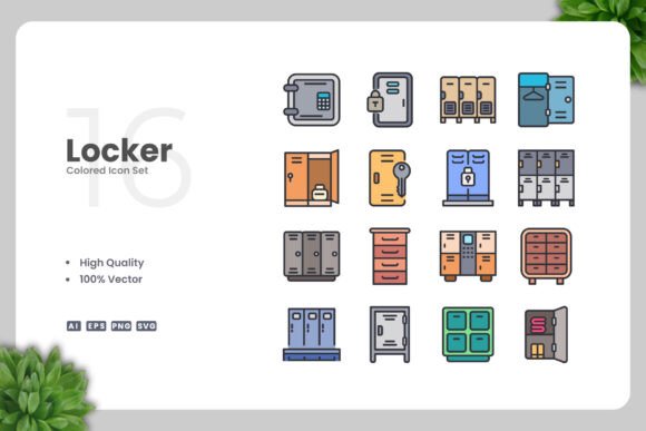 Locker Colored Icons: Bold, Versatile, and Ready for Any Project