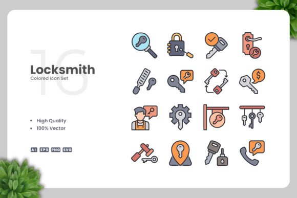 Locksmith Colored Icons for Every Project