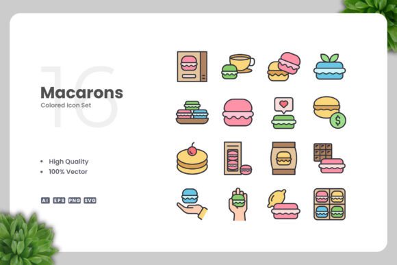 Macarons Colored Icon for Modern Design Needs