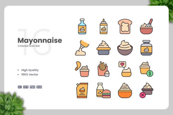 Mayonnaise Colored Icons for Modern Design Workflows