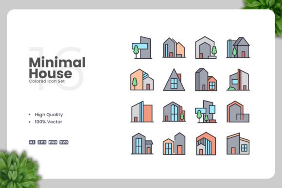Minimal House Colored Icons: A Smart Choice for Modern Design