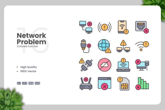 Network Problem Colored Icons