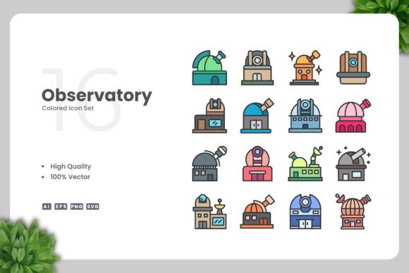 Observatory Colored Icons: A Modern Design Solution for Every Project
