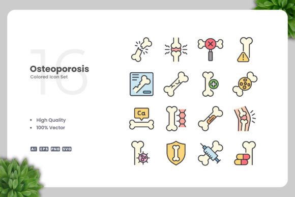 Osteoporosis Colored Icons