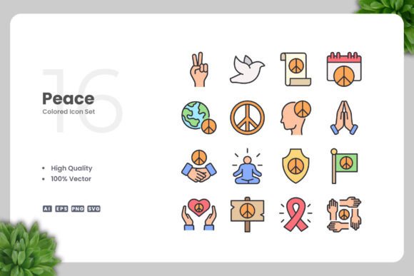 Peace 2 Colored Icons