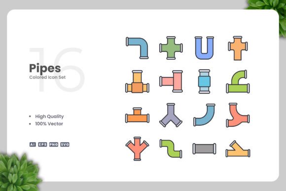 Pipes Colored Icons