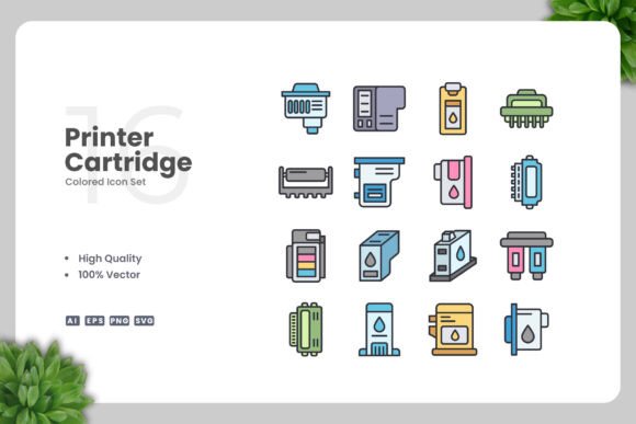 Printer Cartridge Colored Icons for Every Creative Need