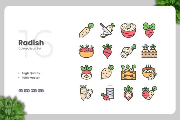 Radish Colored Icons: A Versatile Design Solution
