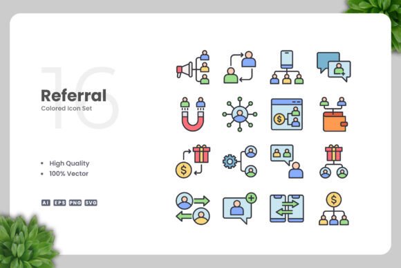 Referral Colored Icons for Every Project