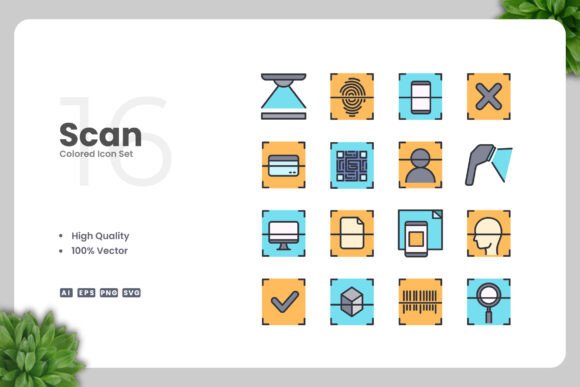 Scan Colored Icons for Modern Design Needs